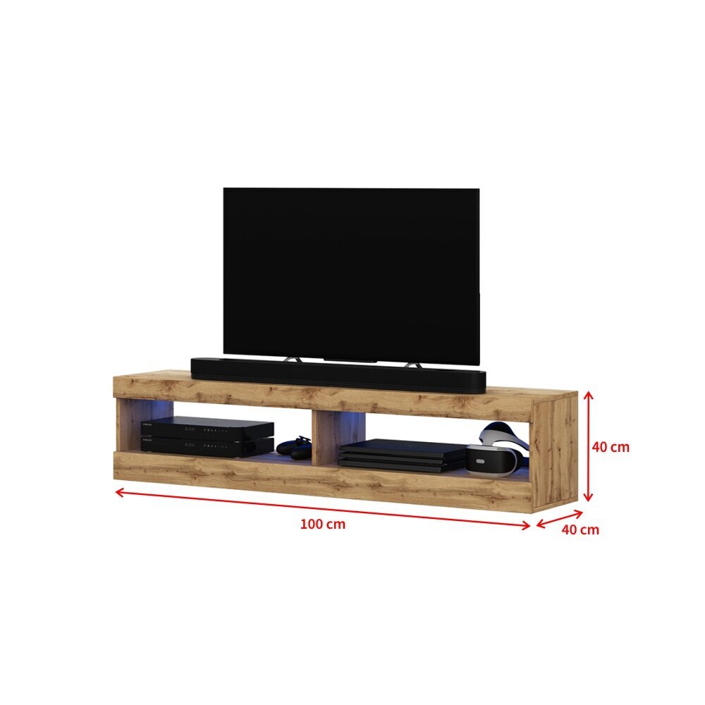 TV staliukas Selsey Viansola LED 100 cm, rudas kaina ir informacija | TV staliukai | pigu.lt