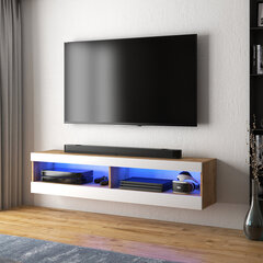 TV staliukas Selsey Viansola LED 100 cm, rudas/baltas kaina ir informacija | TV staliukai | pigu.lt