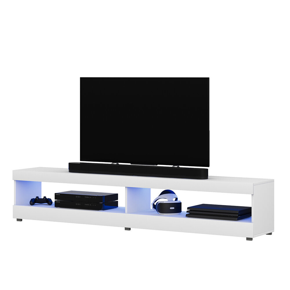TV staliukas Selsey Viansola LED 140 cm, baltas kaina ir informacija | TV staliukai | pigu.lt