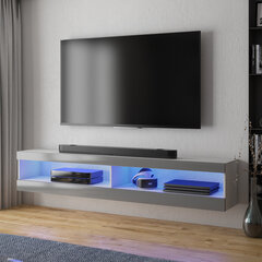 TV staliukas Selsey Viansola LED 140 cm, baltas/pilkas kaina ir informacija | TV staliukai | pigu.lt