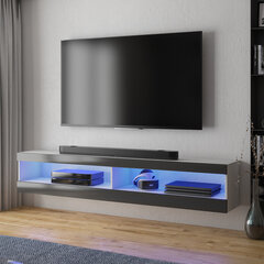 TV staliukas Selsey Viansola LED 140 cm, baltas/juodas kaina ir informacija | TV staliukai | pigu.lt