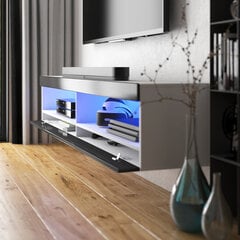 ТВ столик Selsey Viansola LED 140 см, белый/черный цена и информация |  Тумбы под телевизор | pigu.lt