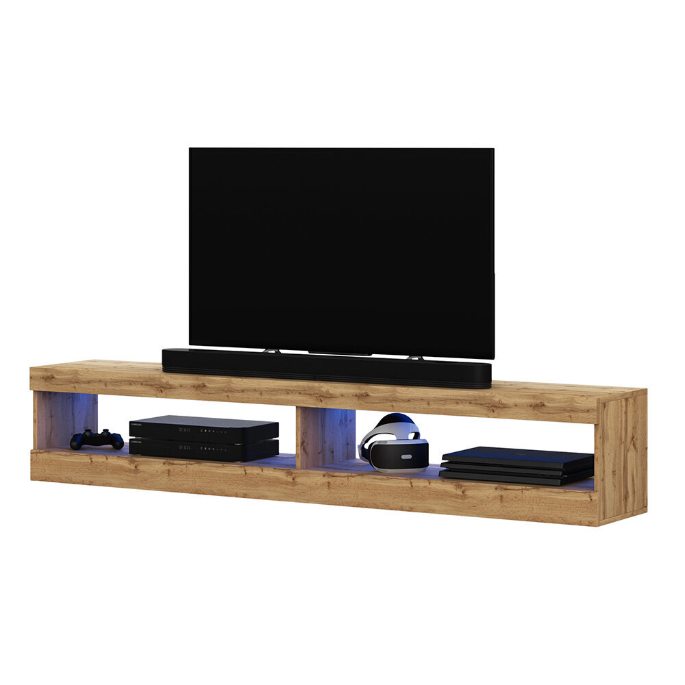 TV staliukas Selsey Viansola LED 140 cm, rudas kaina ir informacija | TV staliukai | pigu.lt