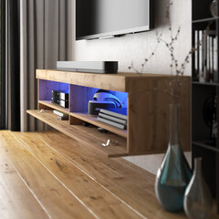 TV staliukas Selsey Viansola LED 140 cm, rudas kaina ir informacija | TV staliukai | pigu.lt