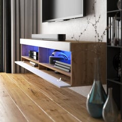 ТВ столик Selsey Viansola LED 140 см, коричневый/белый цена и информация | Тумбы под телевизор | pigu.lt
