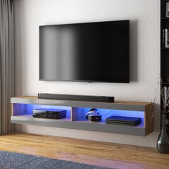 TV staliukas Selsey Viansola LED 140 cm, rudas/pilkas kaina ir informacija | TV staliukai | pigu.lt