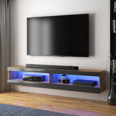 TV staliukas Selsey Viansola LED 140 cm, rudas/juodas kaina ir informacija | TV staliukai | pigu.lt