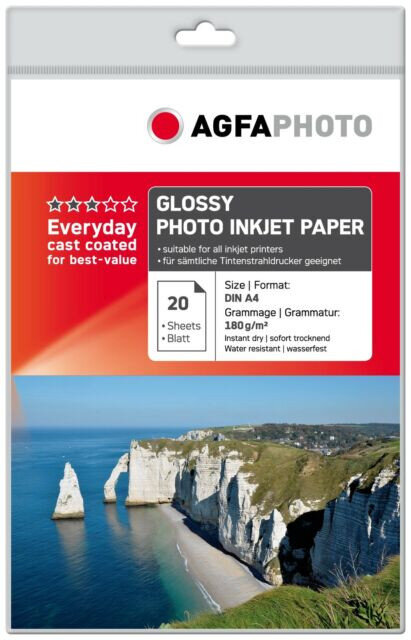Fotopopierius Agfaphoto Everyday Glossy A4, 180g 20 lapų kaina ir informacija | Kanceliarinės prekės | pigu.lt