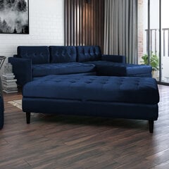 Мягкий угловой диван Selsey Kopenhaga с пуфом, синий цена и информация | Угловые диваны | pigu.lt
