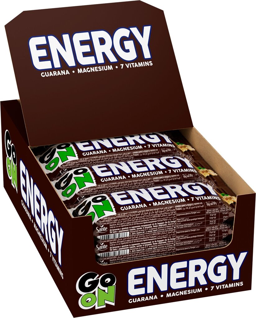 Proteino batonėlis Go On Energy Peanut&Caramel su kofeinu, 24 x 50 g kaina ir informacija | Batonėliai | pigu.lt