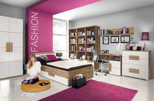 Кровать Forte Arkina 120х200 см, цвет дуб / белый цена и информация | Кровати | pigu.lt