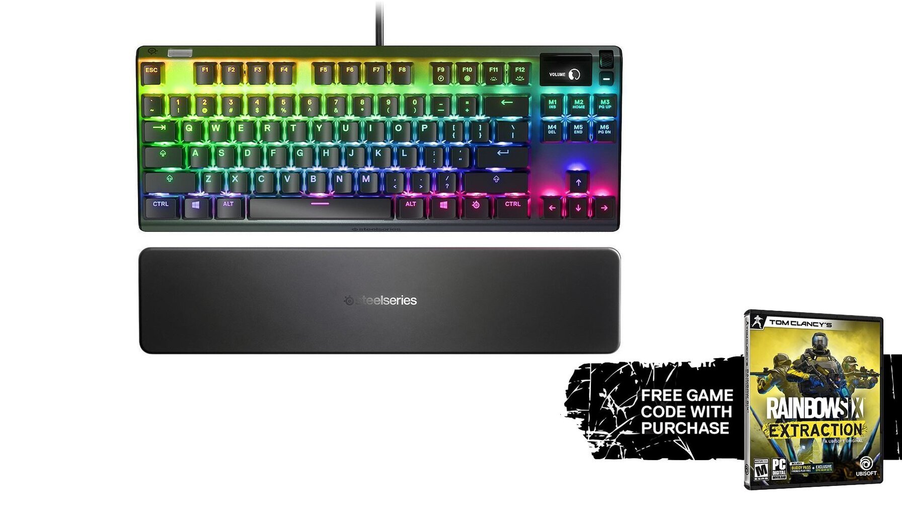 Žaidimų Klaviatūra SteelSeries Apex 7 TKL RGB - US layout - Gateron Red Switches kaina ir informacija | Klaviatūros | pigu.lt