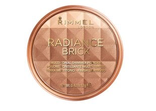 Бронзирующая пудра Rimmel London Radiance Brick 12 г, 001 Light цена и информация | Бронзеры (бронзаторы), румяна | pigu.lt