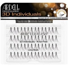 Ardell 3D Individuals Duralash Knot-Free False Eyelashes 56.0ks Long Black цена и информация | Накладные ресницы, керлеры | pigu.lt