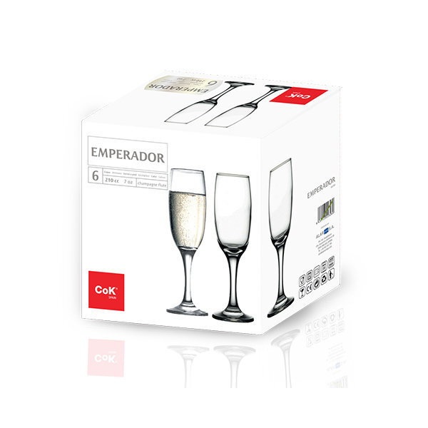Cok taurės šampanui Emperador, 215 ml, 6 vnt. kaina ir informacija | Taurės, puodeliai, ąsočiai | pigu.lt