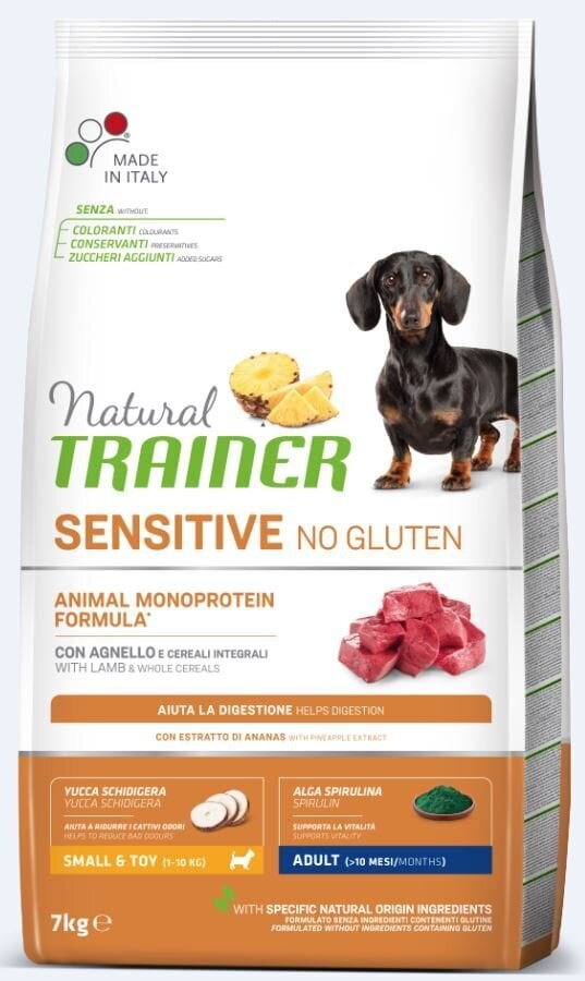 Natural Trainer Sensitive No Gluten mažų ir itin mažų veislių šunims su ėriena 7kg kaina ir informacija | Sausas maistas šunims | pigu.lt