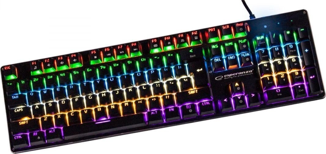 Žaidimų klaviatūra Klaviatūra su apšvietimu Esperanza EGK801 kaina | pigu.lt