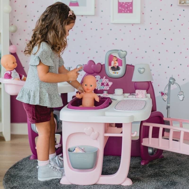 Lėlės kūdikio priežiūros centras Simba Smoby Baby Nurse, 220349 kaina ir informacija | Žaislai mergaitėms | pigu.lt