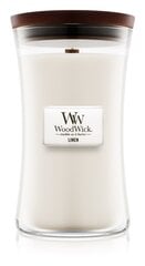 WoodWick ароматическая свеча Linen, 609,5 г цена и информация | Подсвечники, свечи | pigu.lt