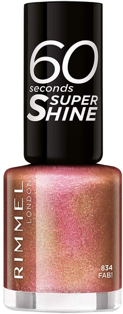 Nagų lakas Rimmel 60 Seconds Super Shine 8 ml, 834 Fab! kaina ir informacija | Nagų lakai, stiprintojai | pigu.lt