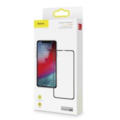 Apsauginis stiklas Baseus Full-screen and Full-glass Tempered Glass Film iP 5.8inch (2019)SGAPIPH58S-KC01 kaina ir informacija | Apsauginės plėvelės telefonams | pigu.lt