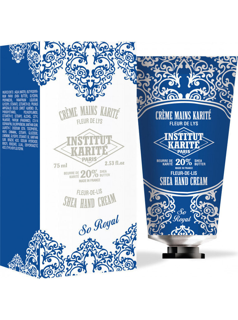 Rankų kremas Institut Karite Paris Shea Fleur-de-Lis So Royal 75 ml kaina ir informacija | Kūno kremai, losjonai | pigu.lt