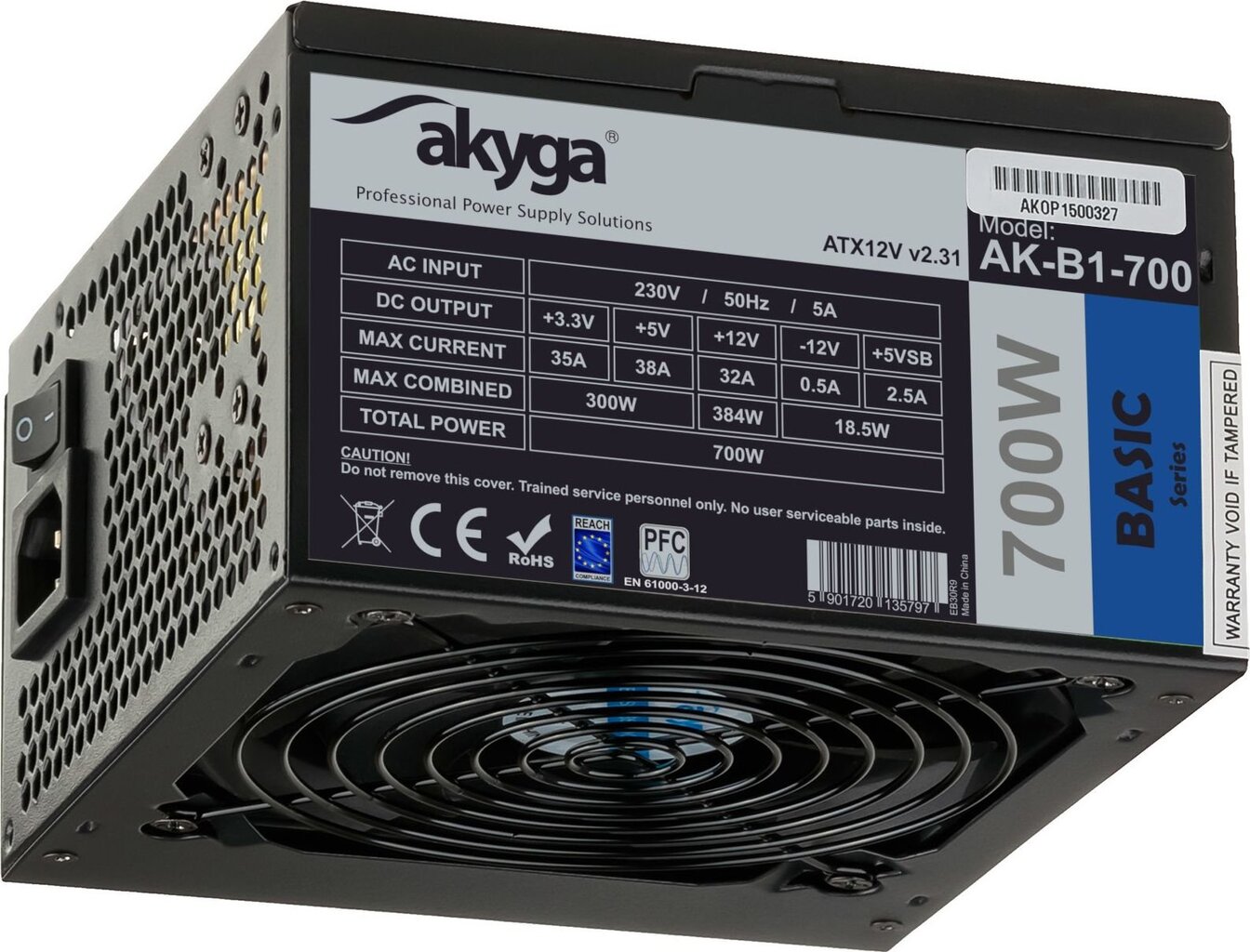 Akyga AK-B1-700BE kaina ir informacija | Maitinimo šaltiniai (PSU) | pigu.lt