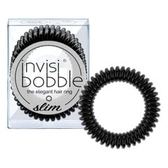 Plona spiralinė plaukų gumytė Invisibobble Slim, True Black, 3 vnt kaina ir informacija | Plaukų aksesuarai | pigu.lt