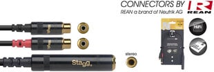 REAN 3.5mm TRS/f - 2 x RCA 10 cm kaina ir informacija | Kabeliai ir laidai | pigu.lt