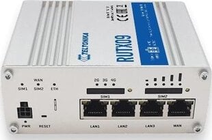 Прочный промышленный маршрутизатор Teltonika LTE-A Cat6 RUTX09 без Wi-Fi, 10 цена и информация | Маршрутизаторы (роутеры) | pigu.lt