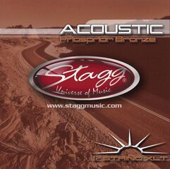 Струны для акустической гитары Stagg AC-12ST-PH .010 - 0,047 цена и информация | Принадлежности для музыкальных инструментов | pigu.lt