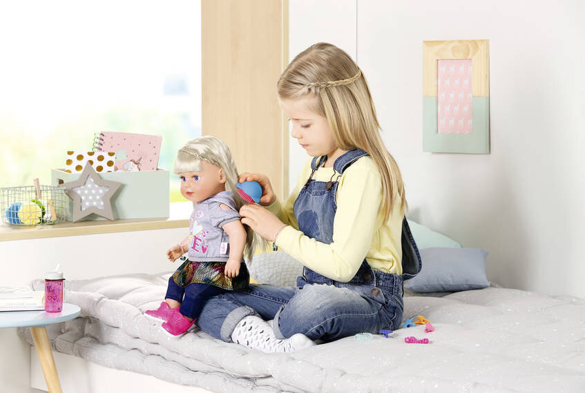 Lėlė šviesiaplaukė sesuo Zapf Baby Born ® Soft Touch, 824603, 43 cm kaina ir informacija | Žaislai mergaitėms | pigu.lt