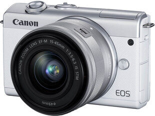 Canon EOS M200 + EF-M 15-45 мм IS STM, белый цена и информация | Цифровые фотоаппараты | pigu.lt