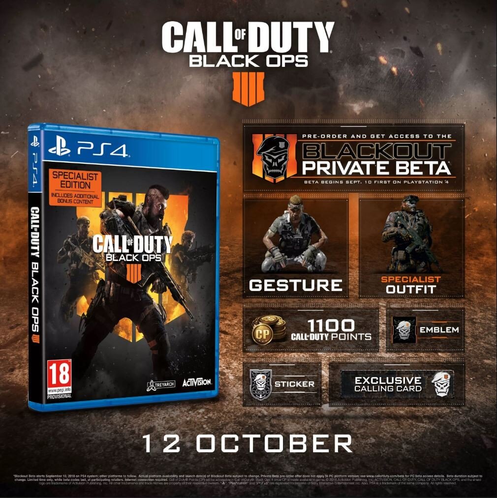 Call of Duty: Black Ops 4 - Specialist Edition PS4 kaina ir informacija | Kompiuteriniai žaidimai | pigu.lt