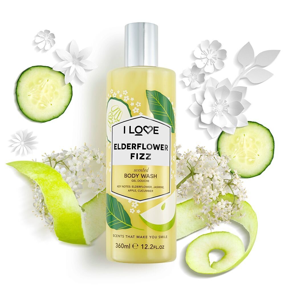 Dušo želė I Love Elderflower Fizz 360 ml kaina ir informacija | Dušo želė, aliejai | pigu.lt