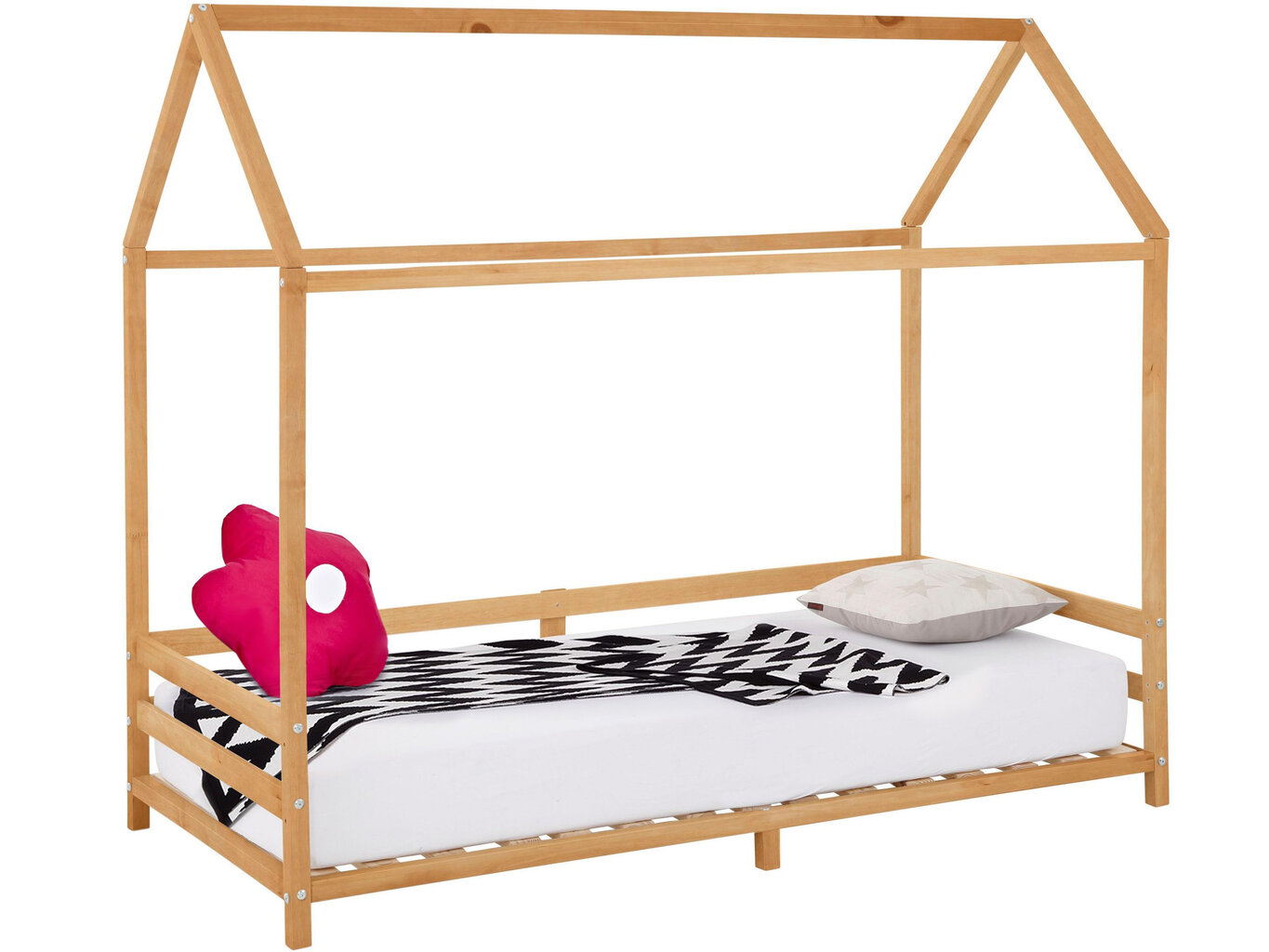 Vaikiška lova - namelis Notio Living Ellen su tvorele, šviesiai ruda kaina ir informacija | Vaikiškos lovos | pigu.lt