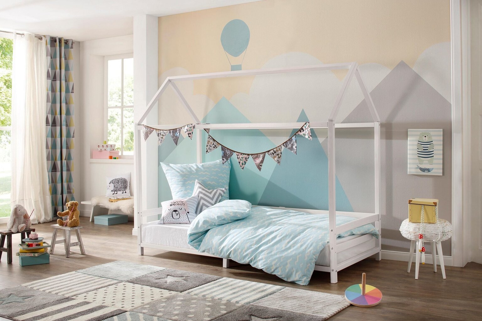 Vaikiška lova - namelis Notio Living Ellen su tvorele, balta kaina ir informacija | Vaikiškos lovos | pigu.lt