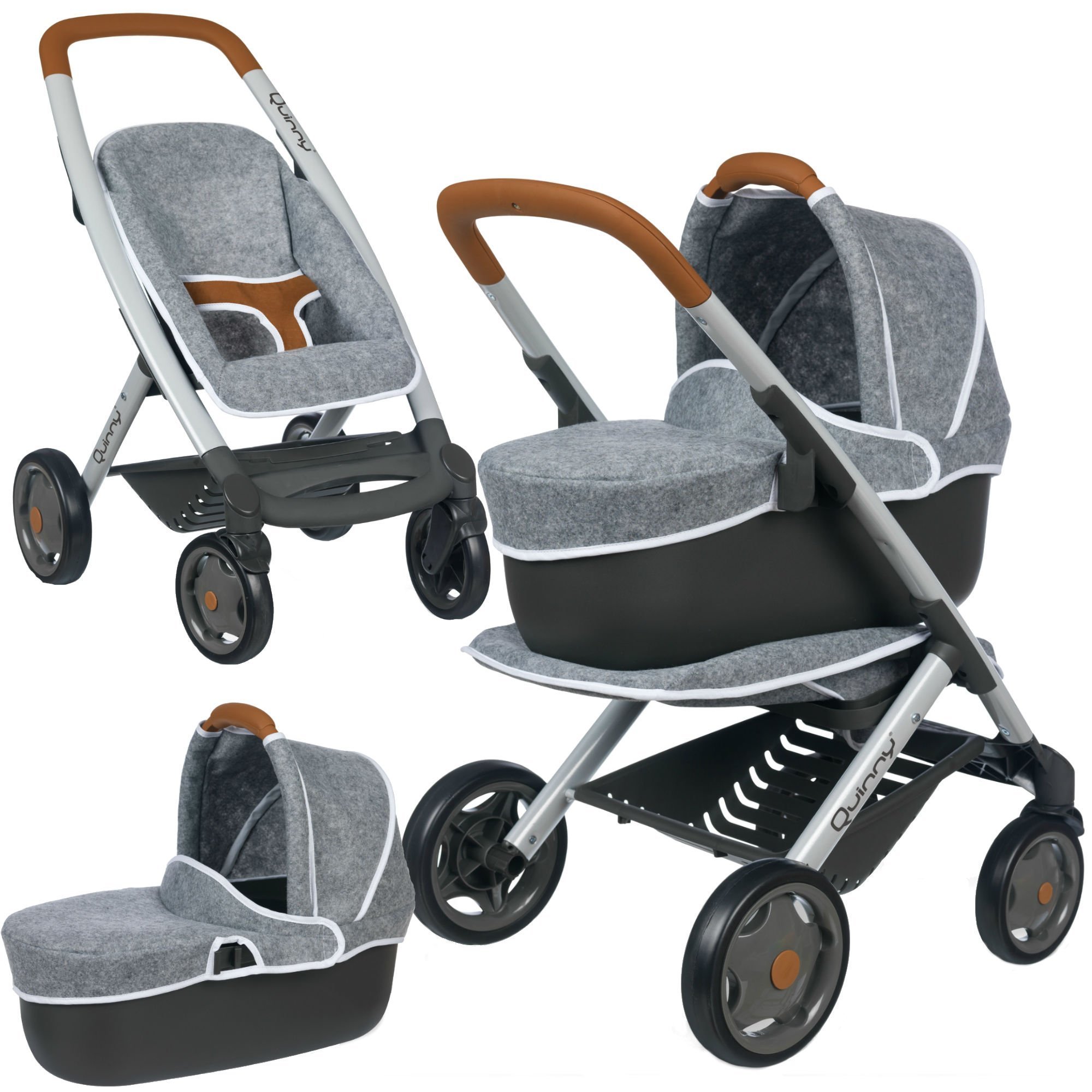 Lėlių vežimėlis Smoby Maxi-Cosi Quinny 3in1, Grey kaina | pigu.lt