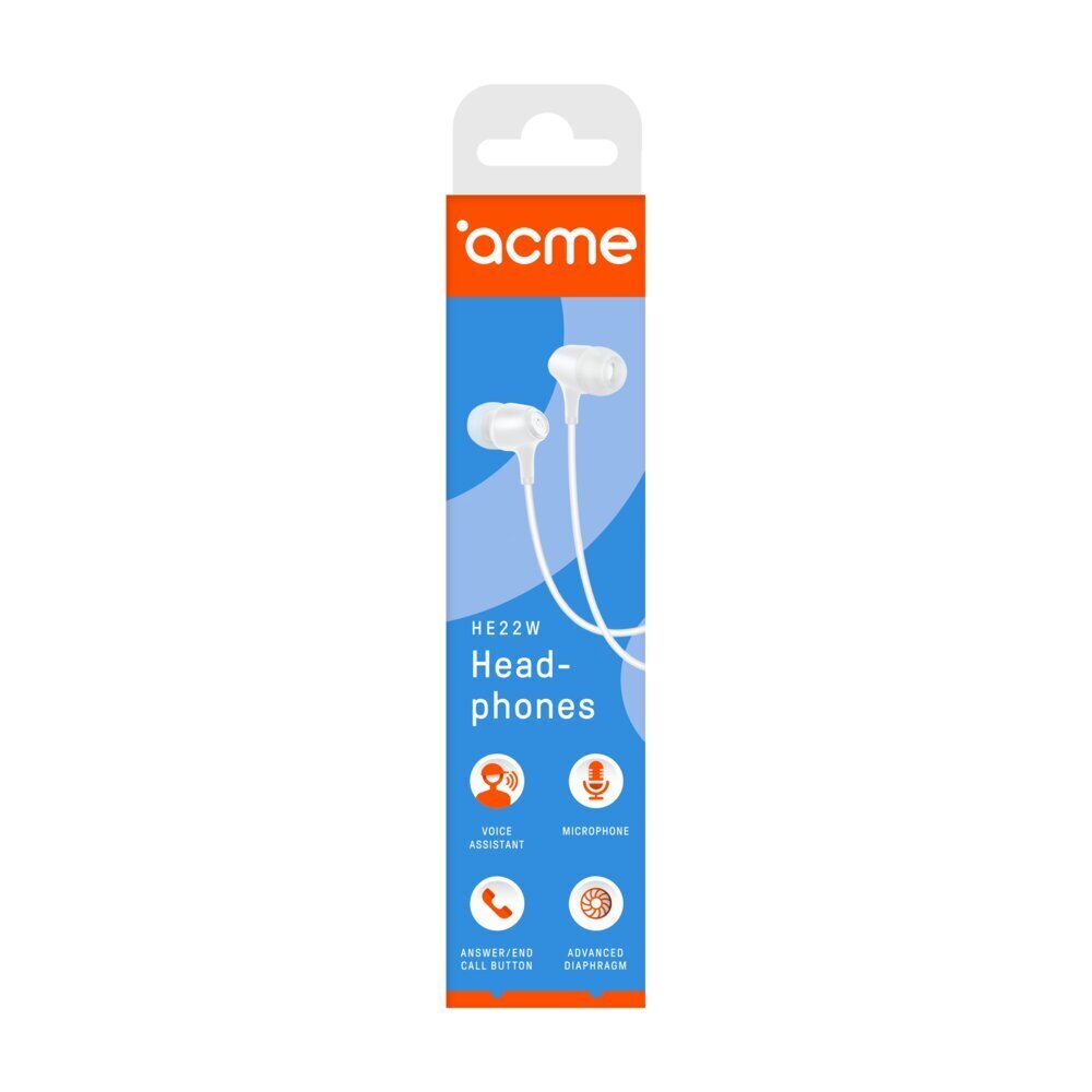 Acme HE22W, white kaina ir informacija | Ausinės | pigu.lt