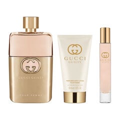Rinkinys Gucci Guilty: EDP moterims 90 ml + kūno pienelis 50 ml + miniatiūra kaina ir informacija | Kvepalai moterims | pigu.lt
