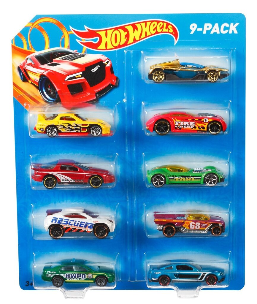 Automodelių rinkinys Hot Wheels 9 Pack kaina ir informacija | Žaislai berniukams | pigu.lt