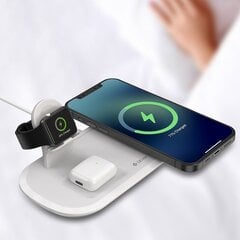 Беспроводная зарядка Devia 3in1 Smart Phone, Apple Watch, Airpods, белая цена и информация | Зарядные устройства для телефонов | pigu.lt