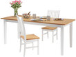 Išskleidžiamas stalas Notio Living Daisy 160, baltas/šviesiai rudas kaina ir informacija | Virtuvės ir valgomojo stalai, staliukai | pigu.lt