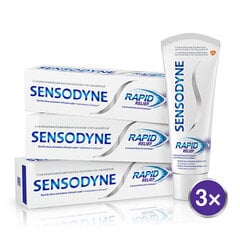 Dantų pasta Sensodyne Rapid Relief, 3x75 ml цена и информация | Зубные щетки, пасты | pigu.lt