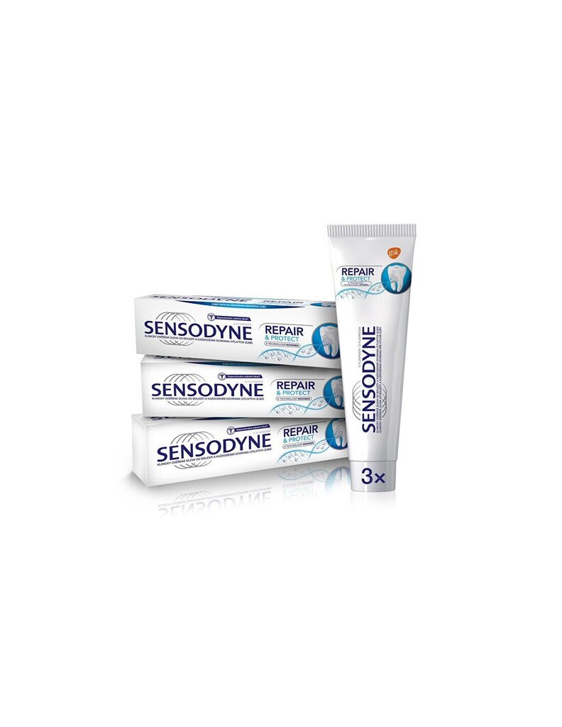 Dantų pasta Sensodyne Repair and Protect, 3 x 75 ml kaina ir informacija | Dantų šepetėliai, pastos | pigu.lt