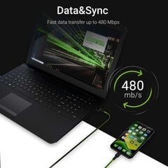 Green Cell KABGC05, USB - Lightning, 1.2m kaina ir informacija | Laidai telefonams | pigu.lt
