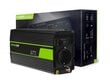 Green Cell galios keitiklis nuo 12 V iki 230 V 500W/1000W Modifikuota sinuso banga kaina ir informacija | Įtampos keitikliai | pigu.lt