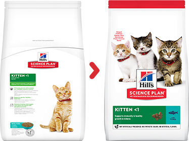 Hill's Science Plan Kitten ėdalas kačiukams su tunu, 300g kaina ir informacija | Sausas maistas katėms | pigu.lt