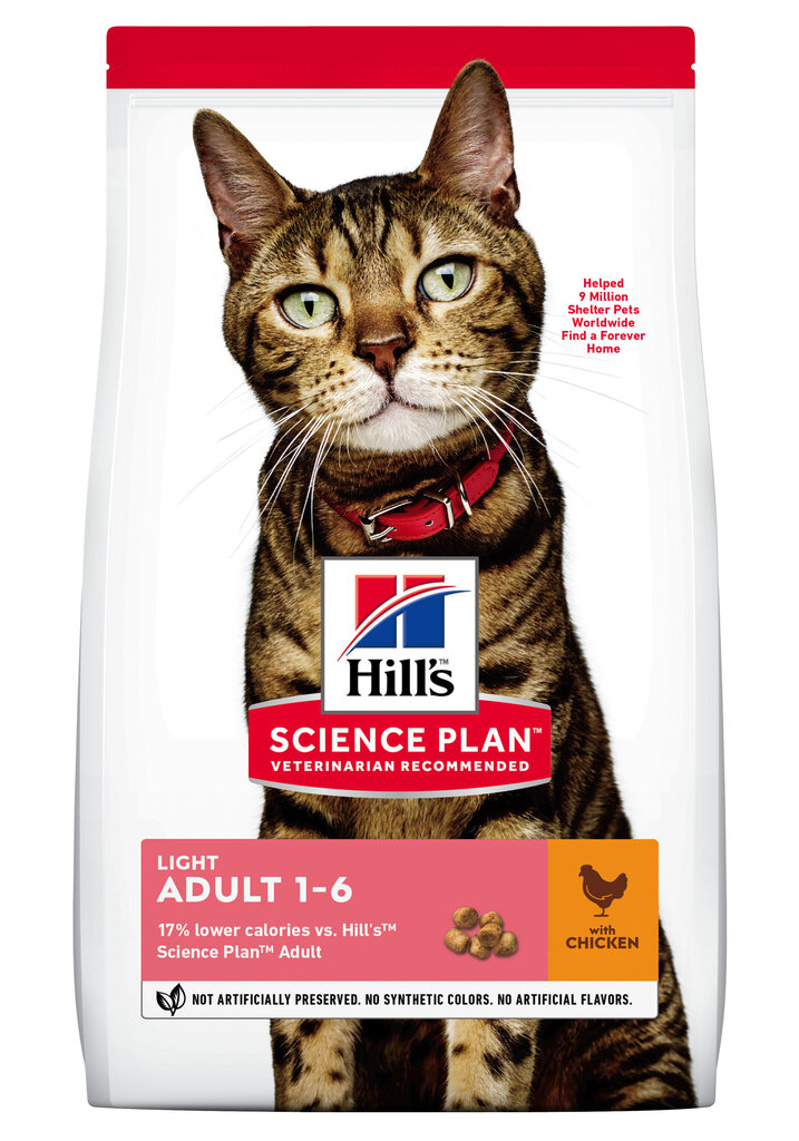 Hill's Science Plan Adult Light sausas maistas katėms su vištiena, 10kg kaina ir informacija | Sausas maistas katėms | pigu.lt