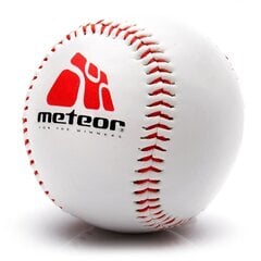 Мяч бейсбольный METEOR 135 г, белый цена и информация | Бейсбол | pigu.lt